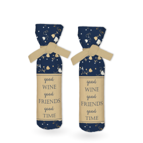 POKROWIEC NA BUTELKĘ - GOOD WINE, GOOD FRIENDS, GOOD TIME - DIY set 