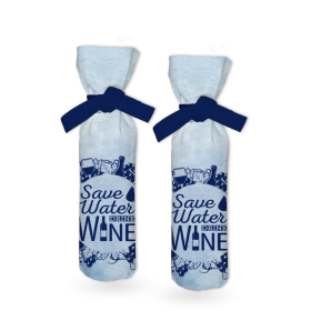 POKROWIEC NA BUTELKĘ - SAVE WATER DRINK WINE - DIY set 