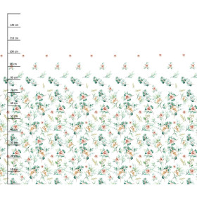 RÓŻE I LIŚCIE wz. 2 - panel sukienkowy Len 100%