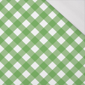 SKOŚNA KRATA / zielony - single jersey z elastanem 
