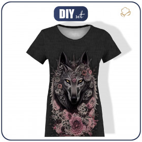 T-SHIRT DAMSKI - FANTASY WOLF - zestaw do uszycia