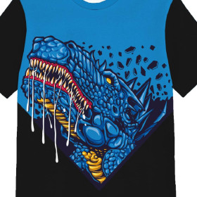 T-SHIRT DZIECIĘCY - BLUE DRAGON WZ. 2 / czarny - single jersey ITY