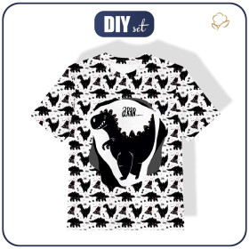 T-SHIRT DZIECIĘCY - CZARNY DINO / ARR - single jersey ITY