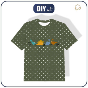 T-SHIRT DZIECIĘCY - KOLOROWE DINOZAURY - single jersey ITY (104/110)