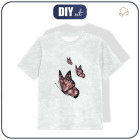 T-SHIRT DZIECIĘCY - MOTYL wz. 3 (BROKATOWE MOTYLE) - single jersey