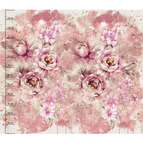 WATERCOLOR FLOWERS wz. 6 - panel sukienkowy Len 100%