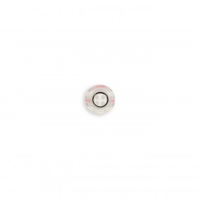 Guzik plastikowy 13mm czterodziurkowy w paski - biało/różowe