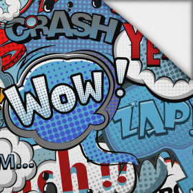 KOMIKS (niebiesko - czerwony) - lekka dzianina drapana