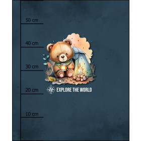 EXPLORE THE WORLD - PANEL (60cm x 50cm) dzianina drapana z elastanem ITY