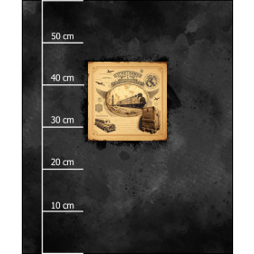 TRAVEL TIME WZ. 9 - PANEL (60cm x 50cm) dzianina drapana z elastanem ITY