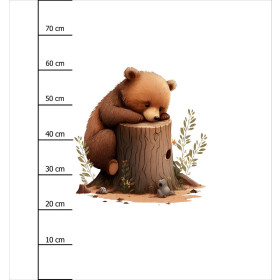 SLEEPING BEAR - PANEL (75cm x 80cm) dzianina drapana z elastanem ITY