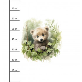 WATERCOLOR LITTLE BEAR - panel (75cm x 80cm) tkanina bawełniana