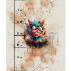 CRAZY CAT - PANEL (60cm x 50cm) dzianina drapana z elastanem ITY