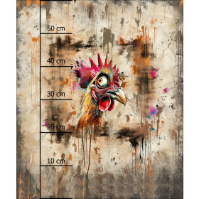 CRAZY CHICKEN - panel (60cm x 50cm) dzianina pętelkowa