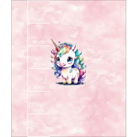 CUTE UNICORN WZ. 1 - PANEL (60cm x 50cm) dzianina drapana z elastanem ITY