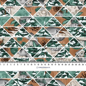 LEŚNA MOZAIKA (PANTERY ŚNIEŻNE) - single jersey z elastanem 