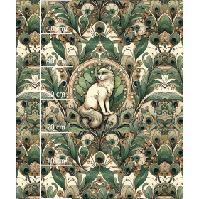 ART NOUVEAU CATS & FLOWERS WZ. 1 - panel (60cm x 50cm) dzianina pętelkowa