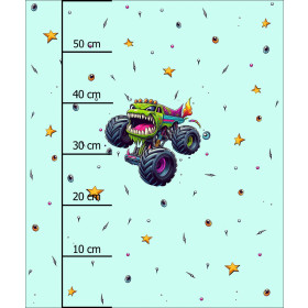 MONSTER TRUCK WZ. 3 - PANEL (60cm x 50cm) dzianina drapana z elastanem ITY