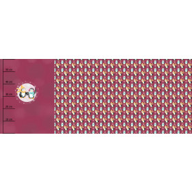 PRZYJACIELE PINGWINY WZ. 1 / fioletowy (ŚWIĄTECZNE PINGWINY) - PANEL PANORAMICZNY (60 x 155cm)