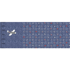 SAMOLOT (SAMOLOTY) / ACID WASH GRANATOWY - PANEL PANORAMICZNY (60 x 155cm)