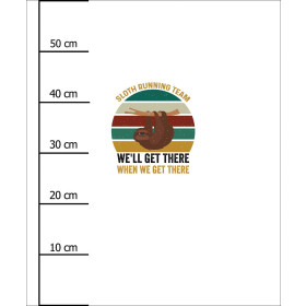 SLOTH RUNNING TEAM / biały - PANEL (60cm x 50cm) SINGLE JERSEY
