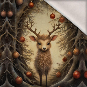 VINTAGE CHRISTMAS REINDEER WZ. 1 - PANEL (60cm x 50cm) dzianina drapana z elastanem ITY