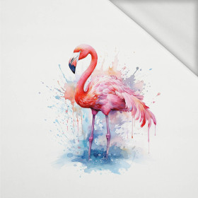 WATERCOLOR FLAMINGO - panel (60cm x 50cm) dzianina pętelkowa