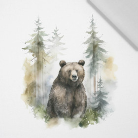 WATERCOLOR BEAR - PANEL (60cm x 50cm) tkanina bawełniana