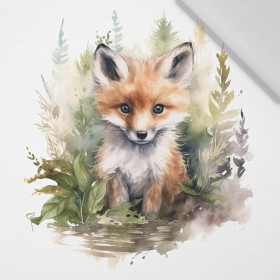 WATERCOLOR FOX - panel (75cm x 80cm) tkanina bawełniana