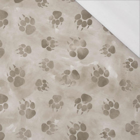 ŚLADY / beżowy (PANTERY ŚNIEŻNE) - single jersey z elastanem 