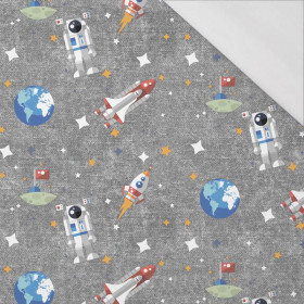 W KOSMOSIE WZ. 2 (WYPRAWA W KOSMOS) / ACID WASH SZARY - single jersey z elastanem 