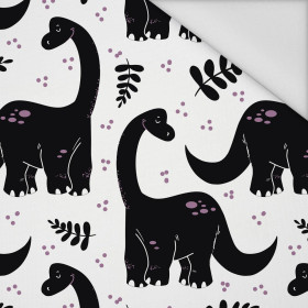 CZARNY DINO / ROŚLINY - tkanina wodoodporna