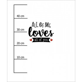 ALL OF ME LOVES ALL OF YOU (BE MY VALENTINE) / M-01 melanż jasnoszary - panel dzianina pętelkowa 50cm x 60cm
