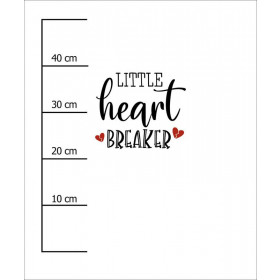 LITTLE HEART BREAKER (BE MY VALENTINE) / M-01 melanż jasnoszary - panel dzianina pętelkowa 50cm x 60cm