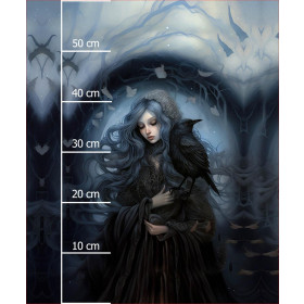 GOTHIC GIRL WZ. 2 - PANEL (60cm x 50cm) dzianina drapana z elastanem ITY