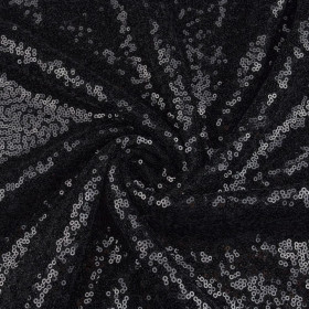 Dzianina cekinowa, kolor czarny / PANEL 50x65cm