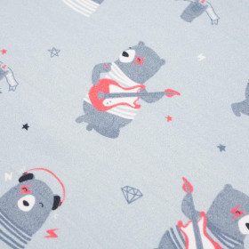 Rock N Roll bear / szary - dresówka pętelkowa 