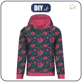 BLUZA DAMSKA (POLA) CLASSIC Z KAPTUREM - FLOWERS 3D WZ. 10 - zestaw do uszycia