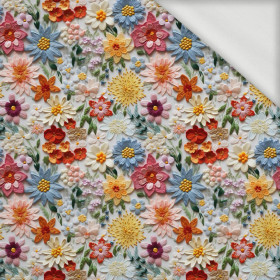 FLOWERS 3D WZ. 15 - dresówka pętelkowa