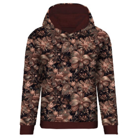 BLUZA DAMSKA (POLA) CLASSIC Z KAPTUREM - FLOWERS WZ.10/ Mocha Mousse - zestaw do uszycia