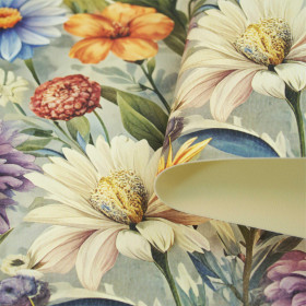 FLOWERS wz.15 (46 cm x 50 cm) - gruba ekoskóra tłoczona