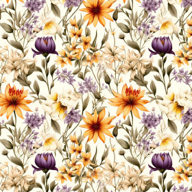 FLOWERS wz.5 - PERKAL tkanina bawełniana