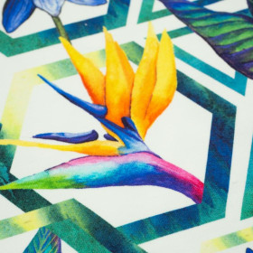 KWIATY W HEKSAGONACH - dresówka pętelkowa SP250