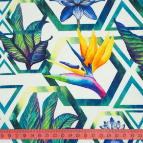 KWIATY W HEKSAGONACH - dresówka pętelkowa SP250