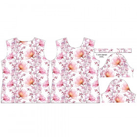 T-SHIRT DAMSKI - KWIATY wz. 4 (różowy) - single jersey