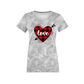 T-SHIRT DAMSKI - SERCE LOVE / strzała (BE MY VALENTINE) / LÓD - single jersey