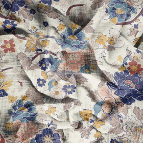 MIX FLOWERS - Muślin bawełniany