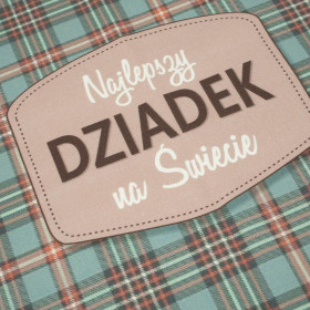 PANEL PODUSZKOWY - Najlepszy Dziadek na Świecie/ krata retro - HOME DECOR PREMIUM