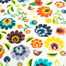 FOLK ŁOWICKI / biały - dresówka pętelkowa SP250