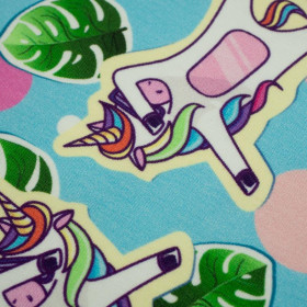 JEDNOROŻCE I LODY / błękitny - dresówka pętelkowa